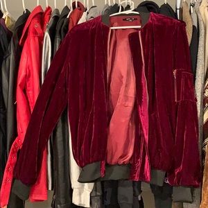 Velvet bomber jacket